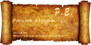 Parczek Elizeus névjegykártya